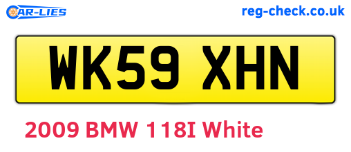 WK59XHN are the vehicle registration plates.