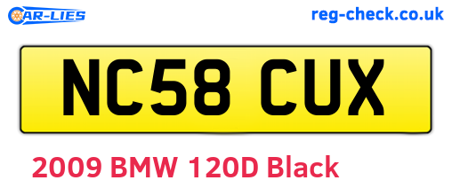 NC58CUX are the vehicle registration plates.