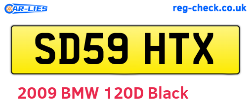 SD59HTX are the vehicle registration plates.