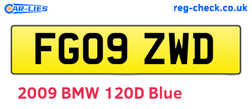 FG09ZWD are the vehicle registration plates.