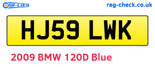 HJ59LWK are the vehicle registration plates.