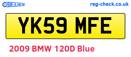 YK59MFE are the vehicle registration plates.