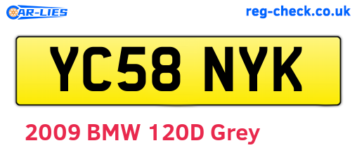 YC58NYK are the vehicle registration plates.