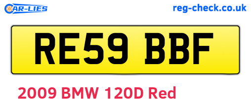 RE59BBF are the vehicle registration plates.