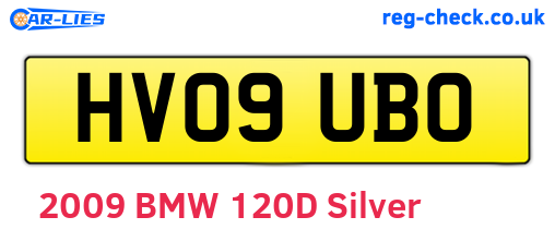 HV09UBO are the vehicle registration plates.