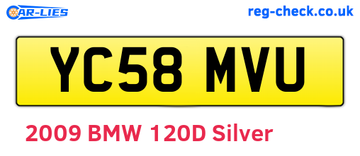 YC58MVU are the vehicle registration plates.