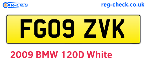 FG09ZVK are the vehicle registration plates.