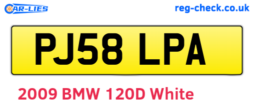 PJ58LPA are the vehicle registration plates.