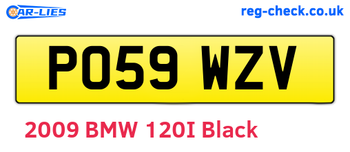 PO59WZV are the vehicle registration plates.