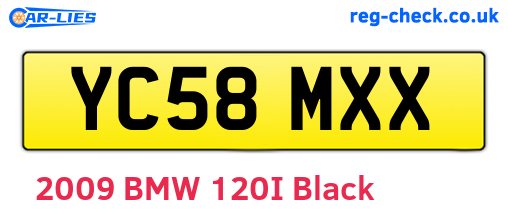 YC58MXX are the vehicle registration plates.