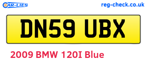 DN59UBX are the vehicle registration plates.