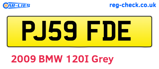 PJ59FDE are the vehicle registration plates.