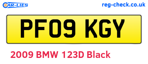 PF09KGY are the vehicle registration plates.