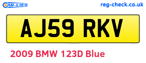 AJ59RKV are the vehicle registration plates.