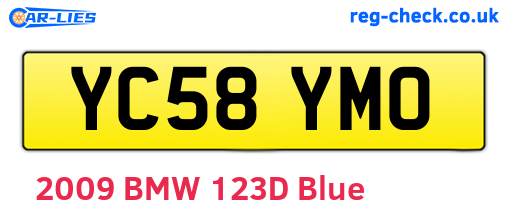 YC58YMO are the vehicle registration plates.