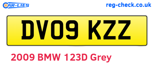 DV09KZZ are the vehicle registration plates.