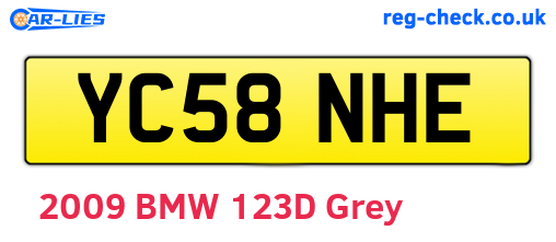YC58NHE are the vehicle registration plates.