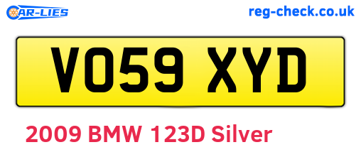 VO59XYD are the vehicle registration plates.