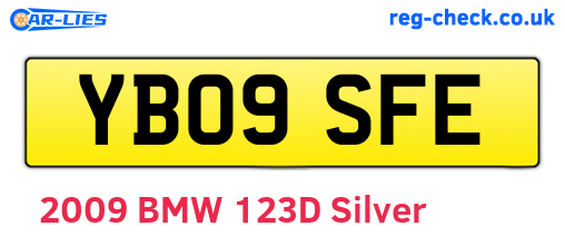 YB09SFE are the vehicle registration plates.