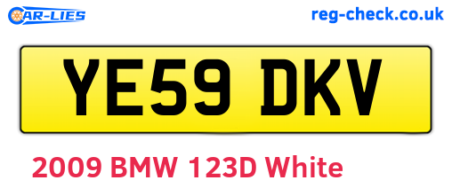 YE59DKV are the vehicle registration plates.