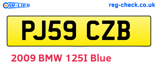PJ59CZB are the vehicle registration plates.