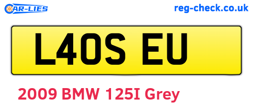 L40SEU are the vehicle registration plates.