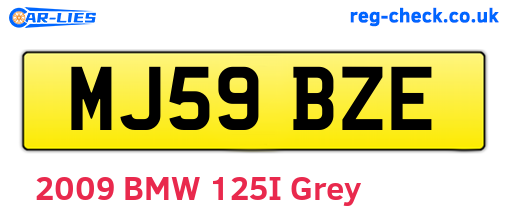 MJ59BZE are the vehicle registration plates.