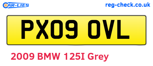 PX09OVL are the vehicle registration plates.