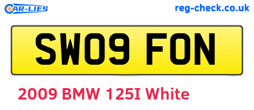 SW09FON are the vehicle registration plates.