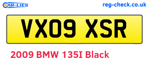 VX09XSR are the vehicle registration plates.