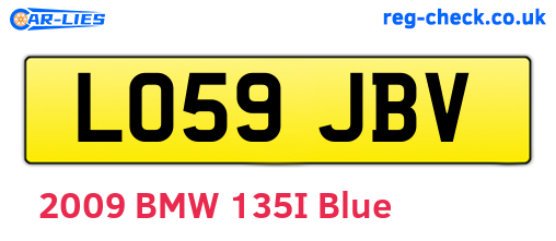 LO59JBV are the vehicle registration plates.