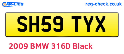 SH59TYX are the vehicle registration plates.