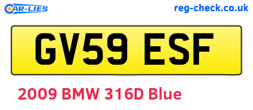 GV59ESF are the vehicle registration plates.