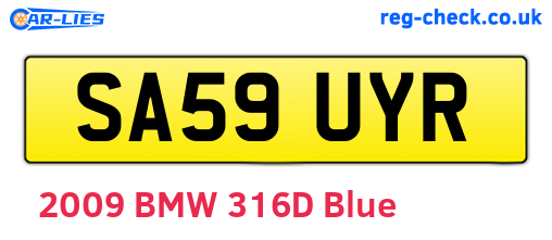 SA59UYR are the vehicle registration plates.