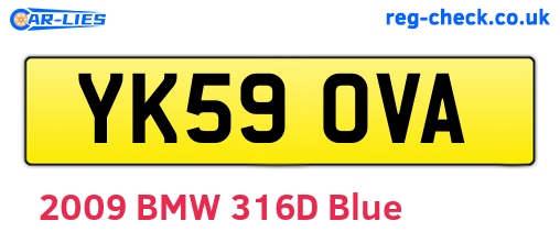 YK59OVA are the vehicle registration plates.