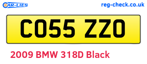 CO55ZZO are the vehicle registration plates.
