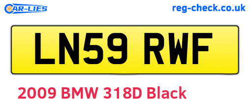 LN59RWF are the vehicle registration plates.