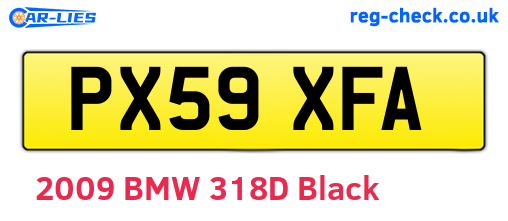 PX59XFA are the vehicle registration plates.
