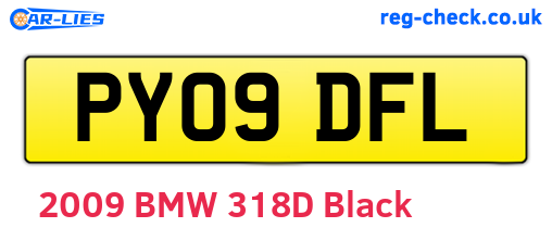 PY09DFL are the vehicle registration plates.