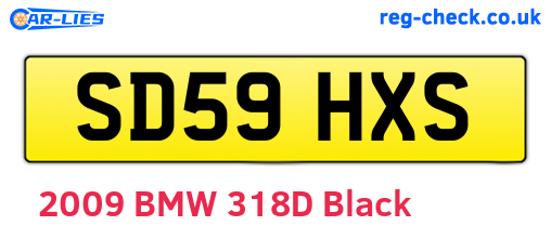 SD59HXS are the vehicle registration plates.