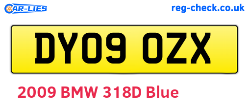 DY09OZX are the vehicle registration plates.