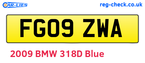 FG09ZWA are the vehicle registration plates.