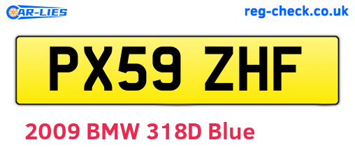 PX59ZHF are the vehicle registration plates.