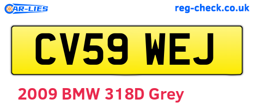 CV59WEJ are the vehicle registration plates.