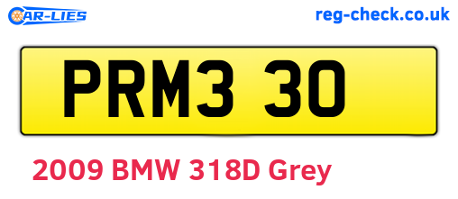 PRM330 are the vehicle registration plates.