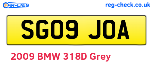 SG09JOA are the vehicle registration plates.