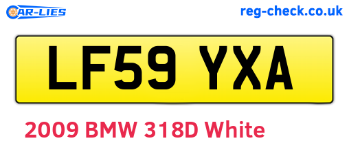 LF59YXA are the vehicle registration plates.