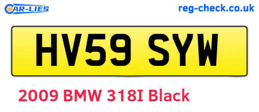 HV59SYW are the vehicle registration plates.
