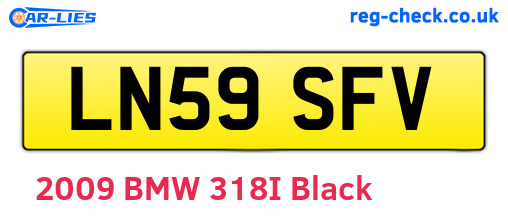 LN59SFV are the vehicle registration plates.