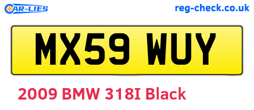 MX59WUY are the vehicle registration plates.